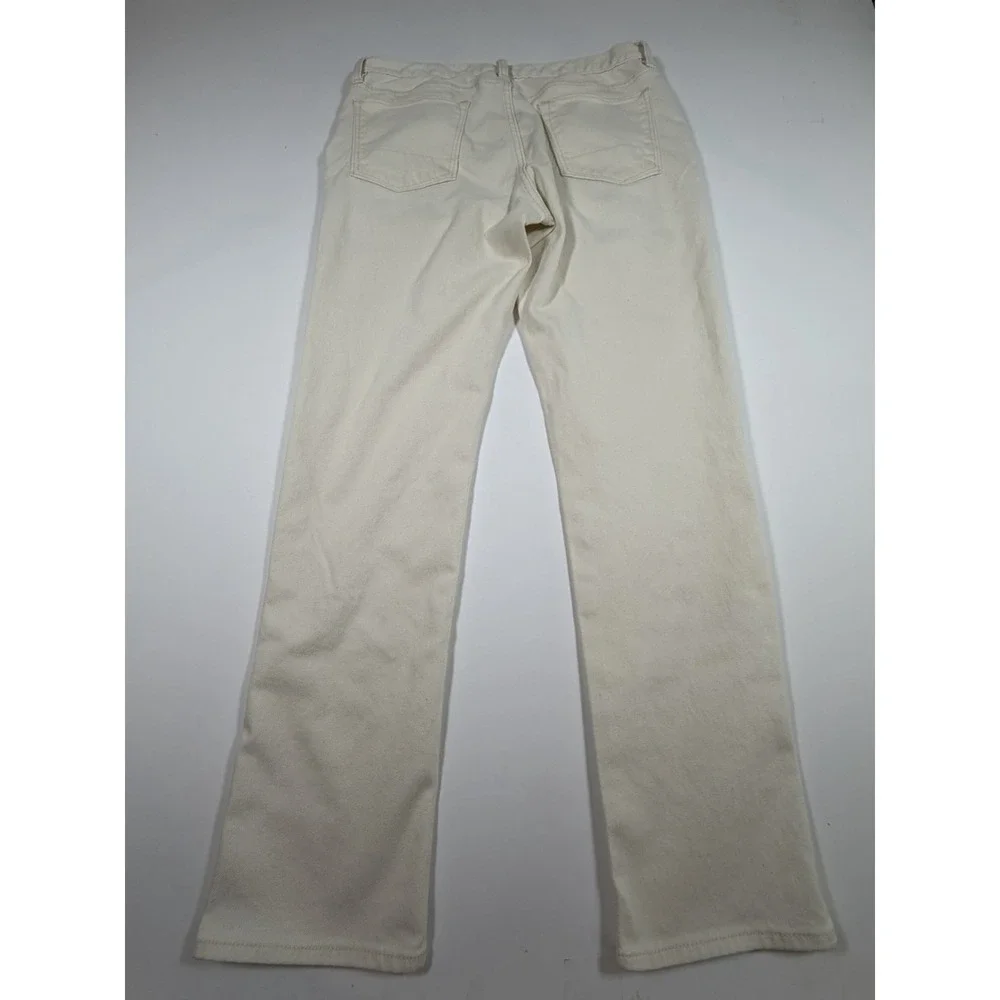 Banana Republic Premium Performance Jeans Mens 33x32 White Straight Leg Stretch